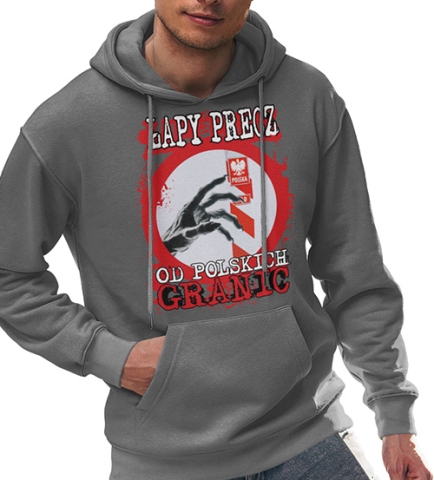 BLUZA Z KAPTUREM PATRIOTYCZNI ŁAPY PRECZ